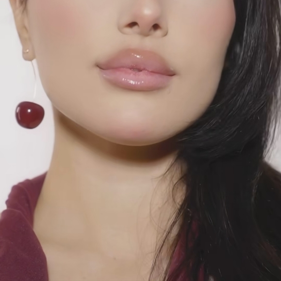 New Cherry Drop Threaded Earrings - Picture 2 of 6